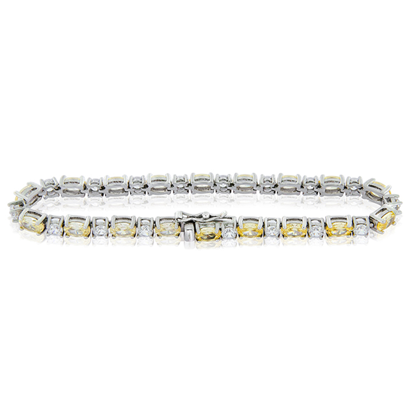 Bracciale Tennis Alternato Diamante Fancy Giallo 1