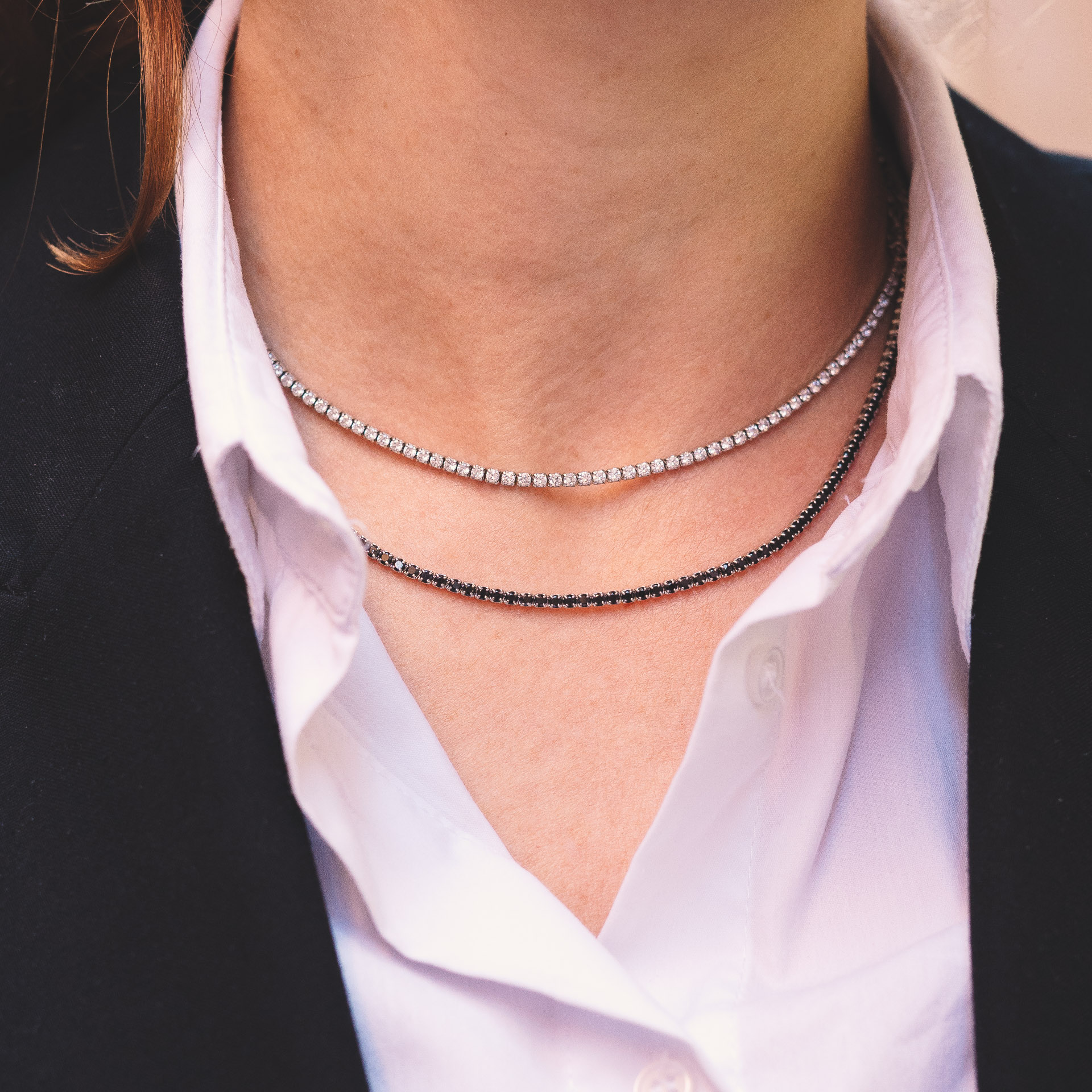 Collana Tennis Choker Diamanti 2mm A Collana Tennis Choker Diamanti 2mm A