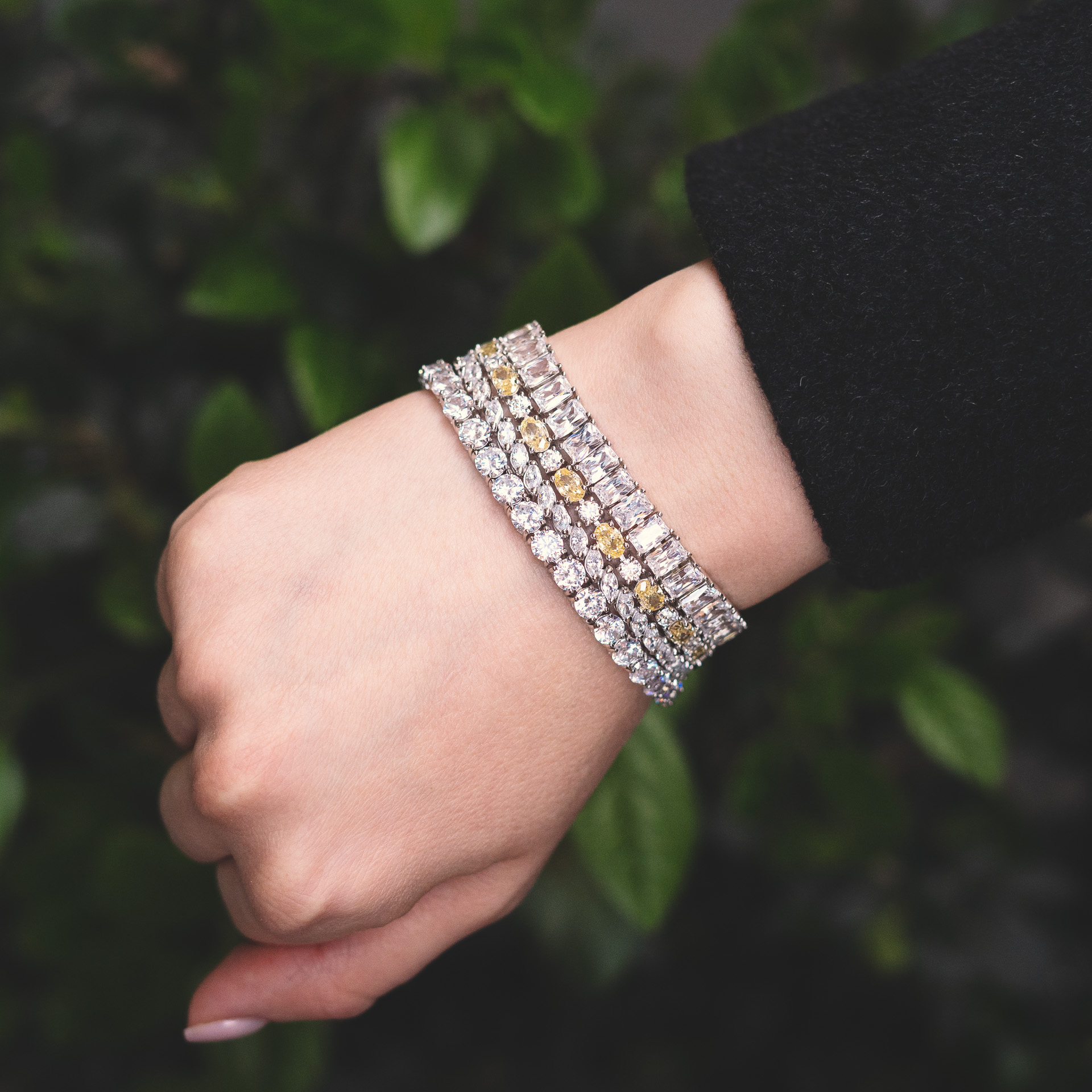 Bracciale Tennis Alternato Diamante Fancy Giallo A