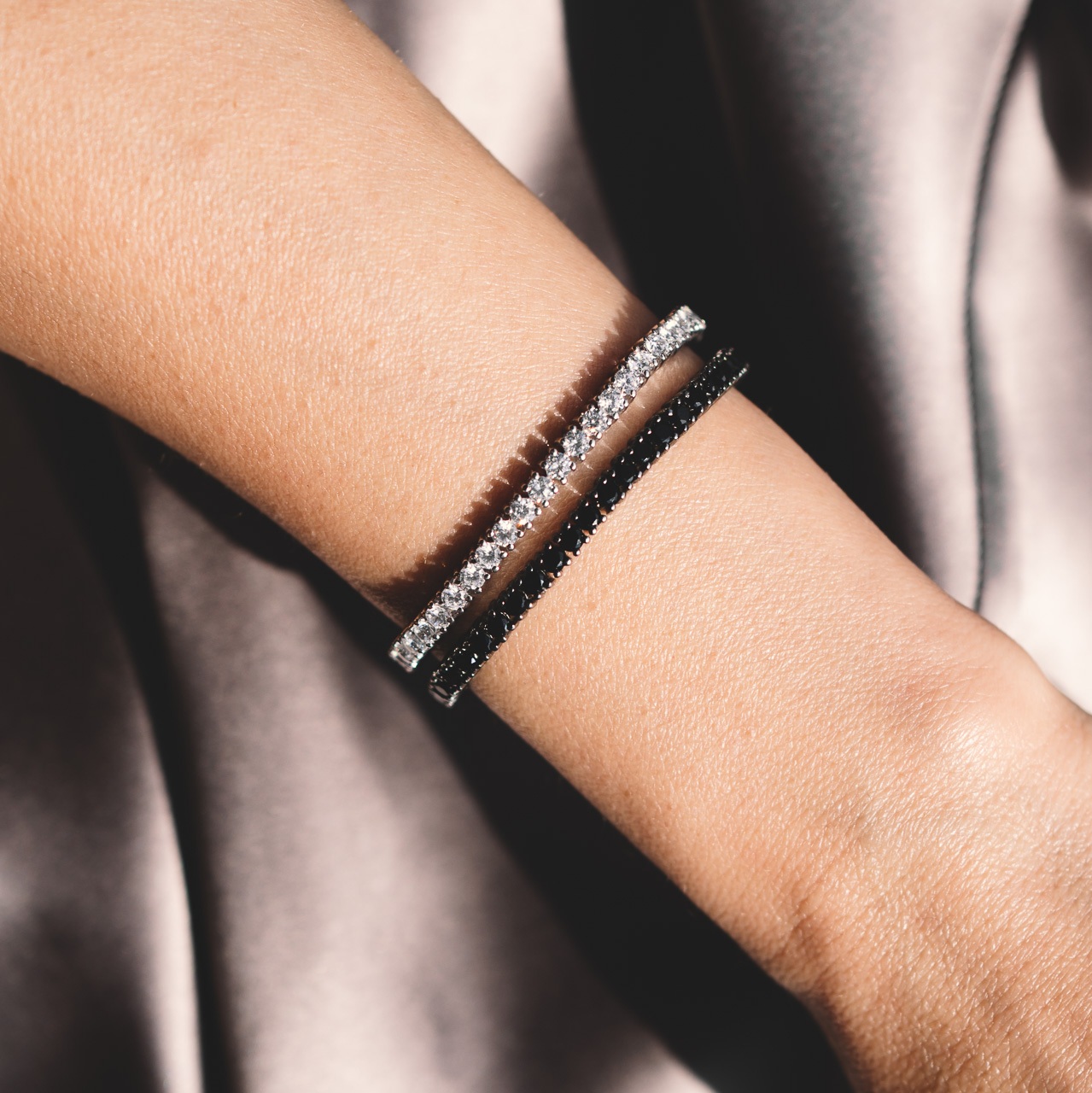 Bracciale Tennis Superior Diamante Nero 3mm B