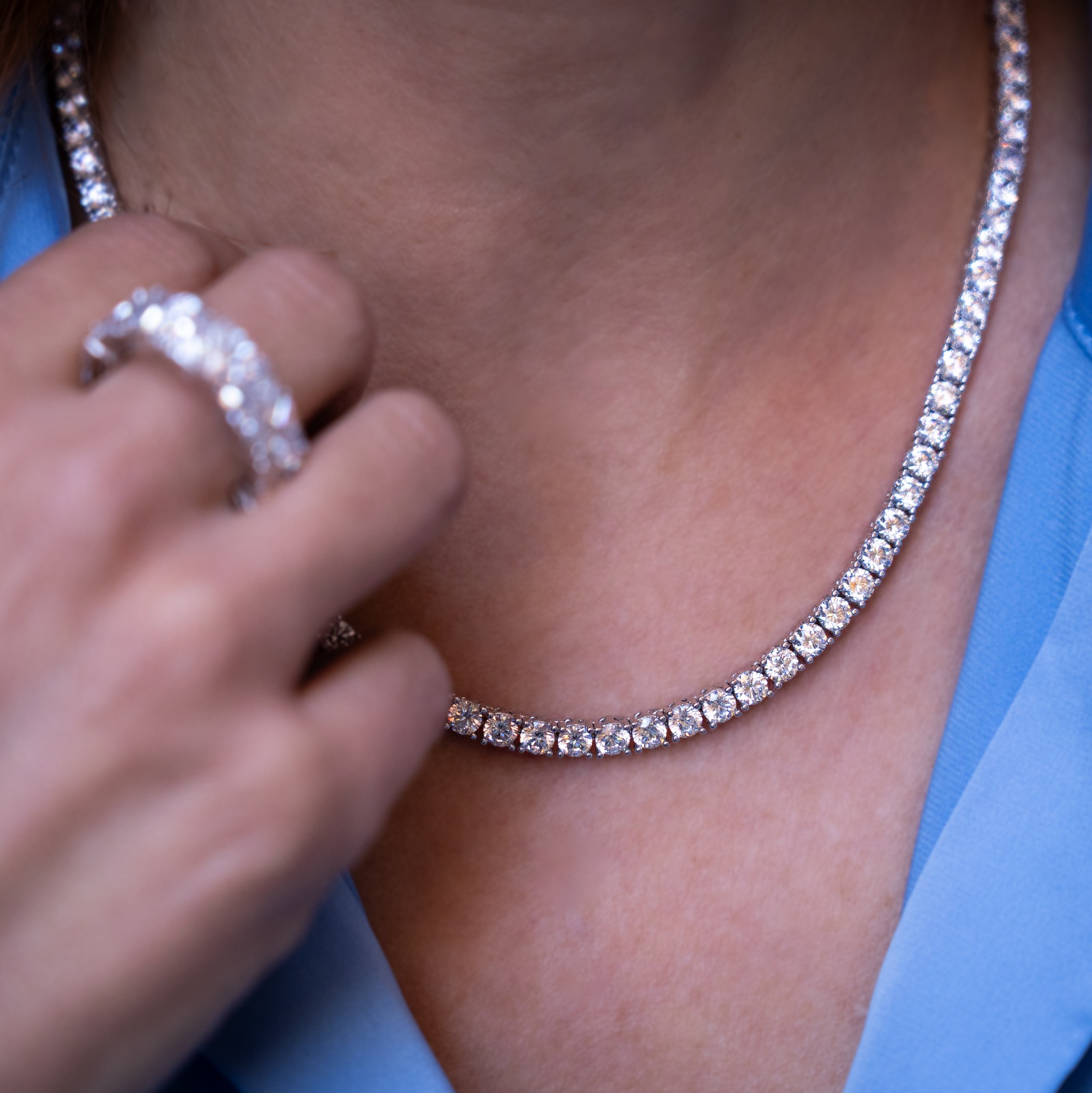 Collana Tennis Diamanti 4mm A