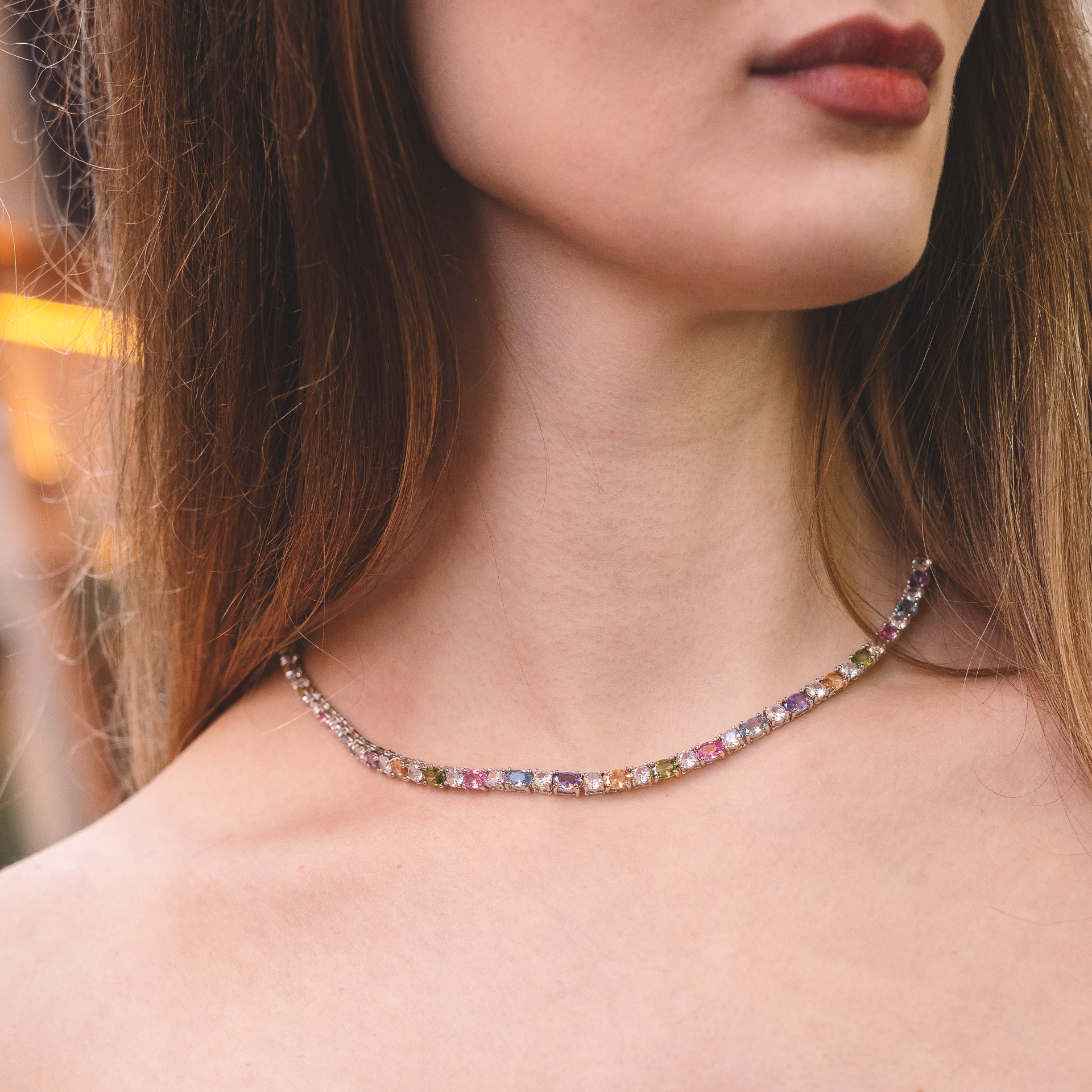Collana Tennis Multicolor A