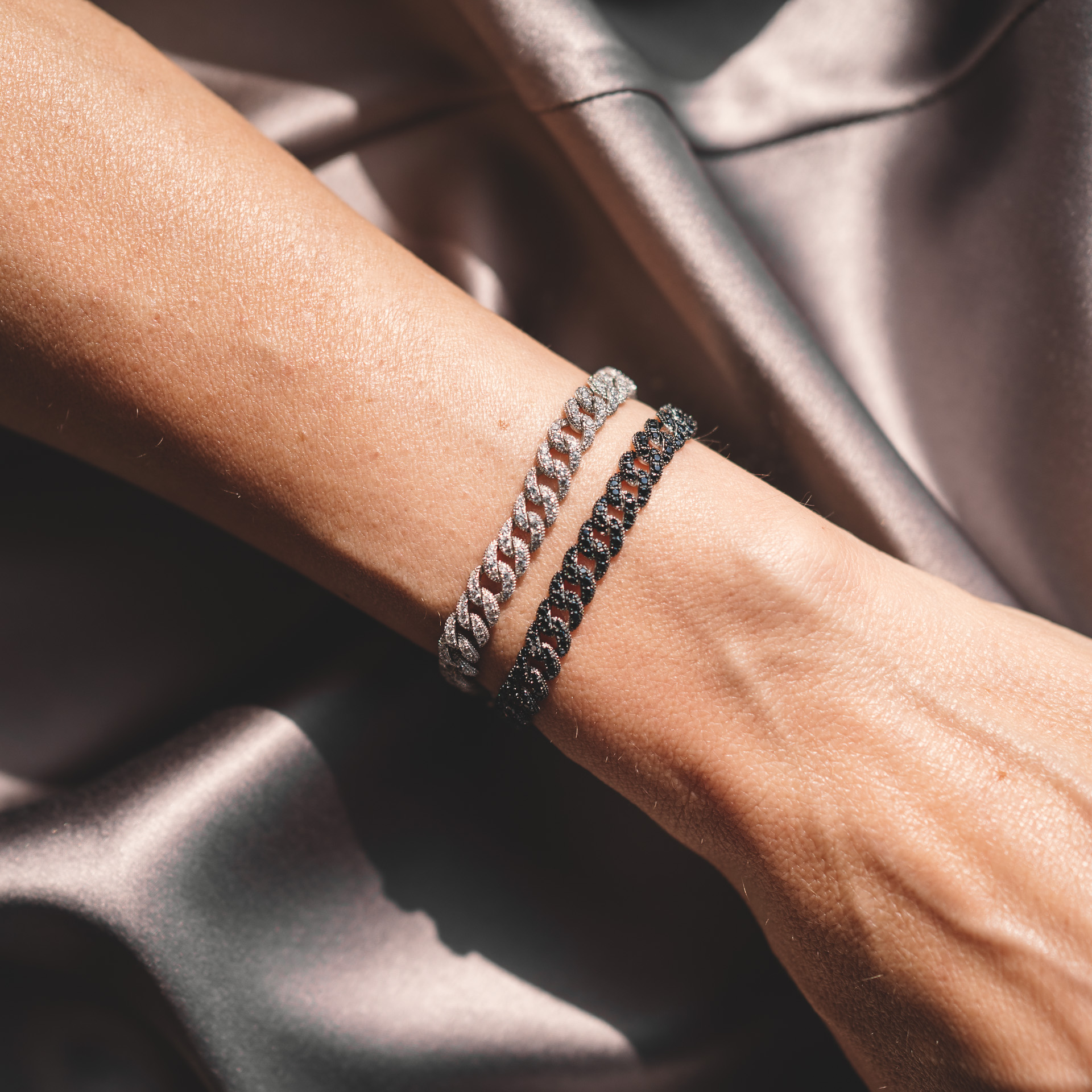 Bracciale Groumette Pavè Nero A