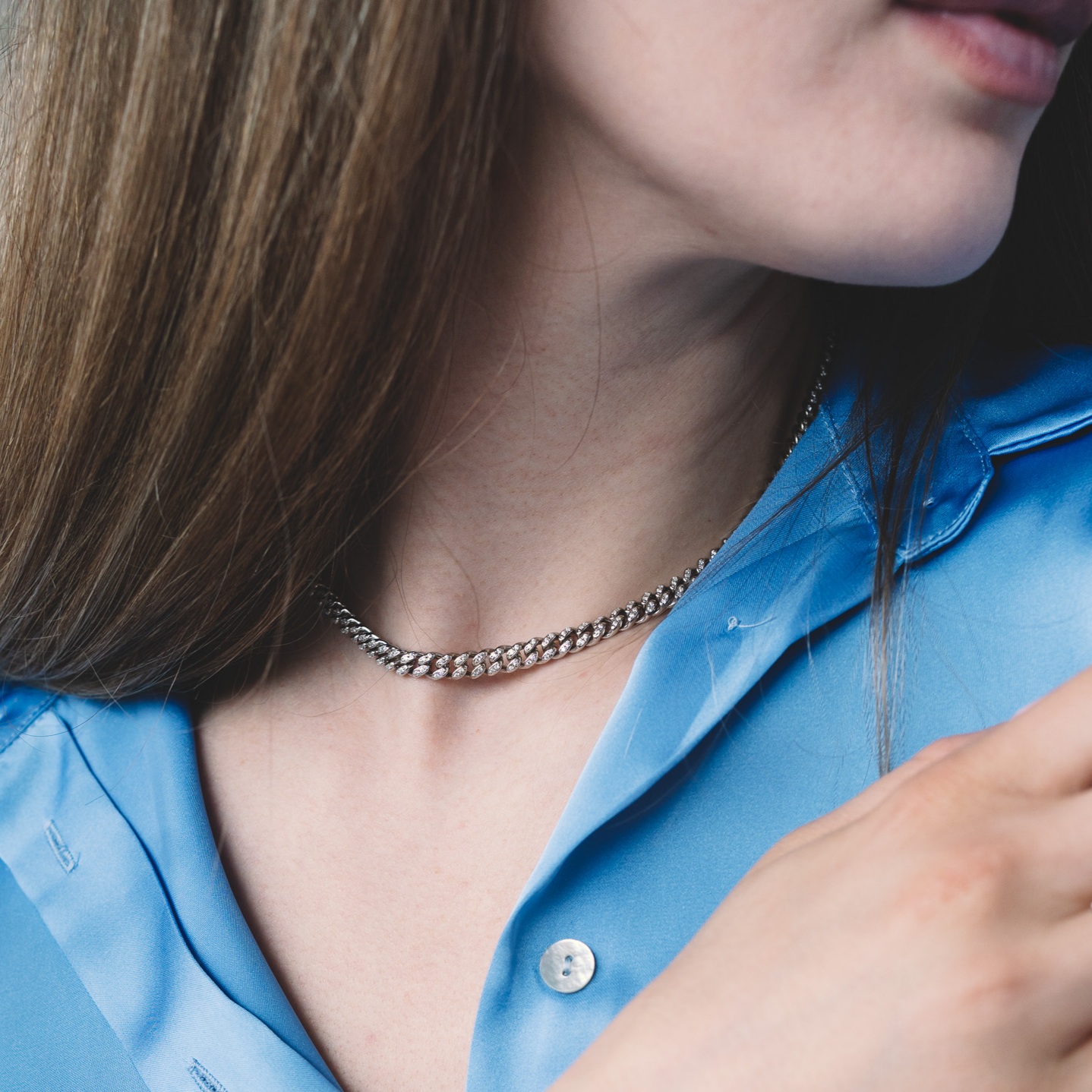 Collana Groumette Pavè 5mm A