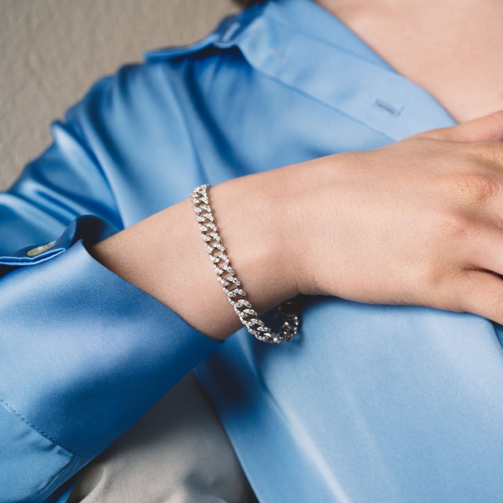 Bracciale Groumette Pavè 7mm A