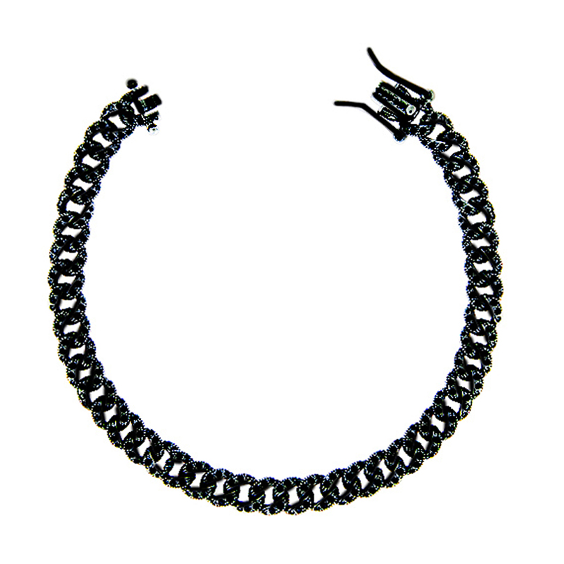 Bracciale Groumette Pavè Nero 1