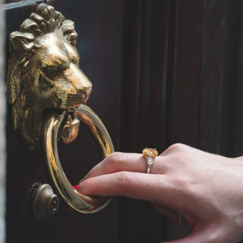 Anello Goccia Diamante Fancy Giallo A