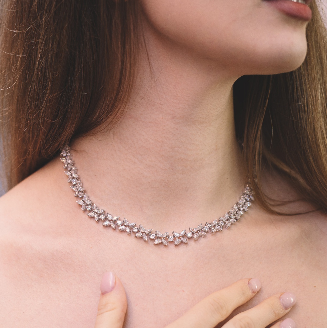 Collana Tennis Fiori Marquise A