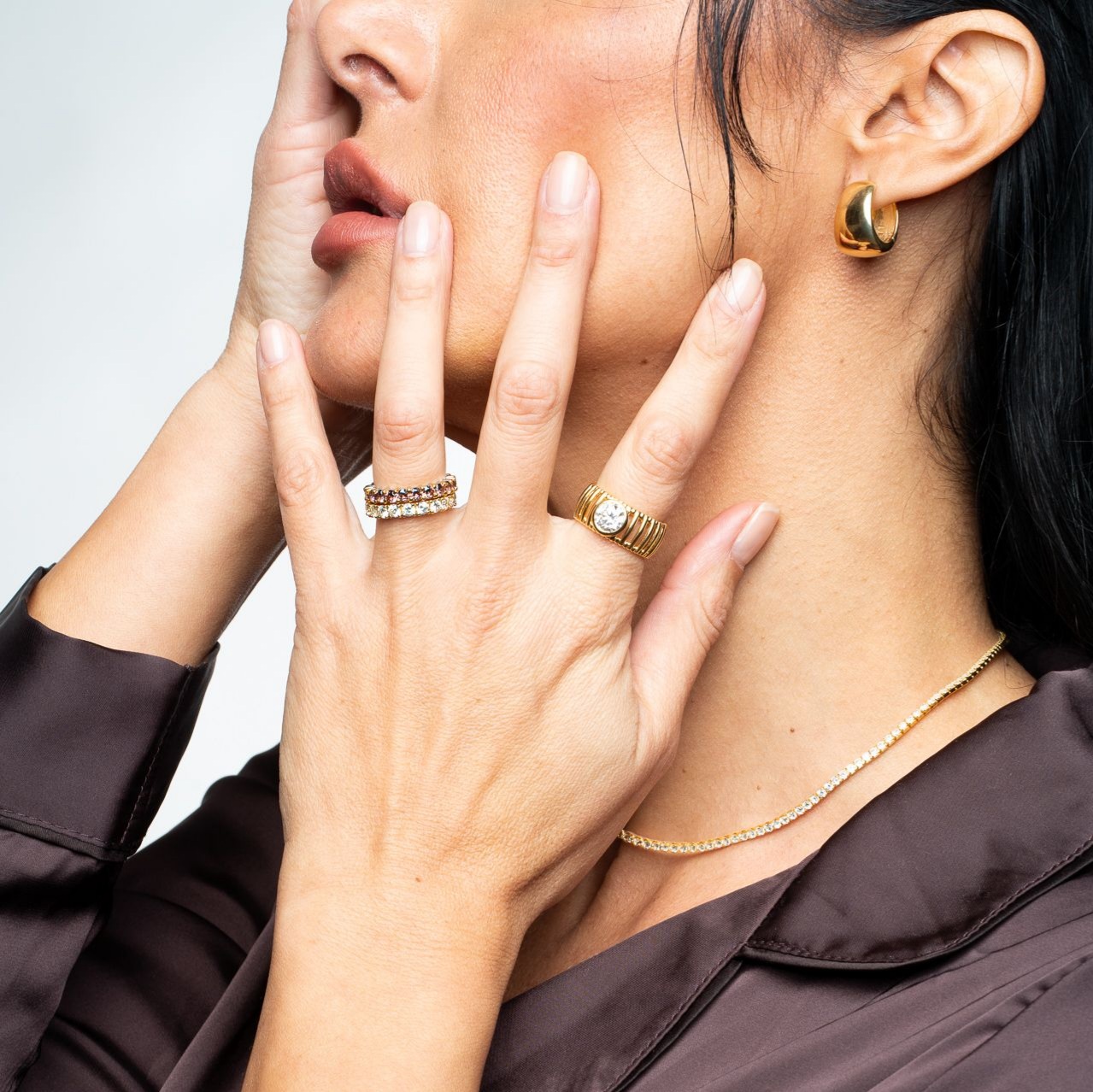 Anello Fascia Traforata Diamante A