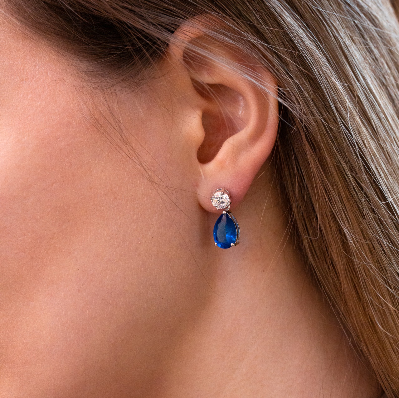 Orecchini Pendenti A Goccia In Argento Sterling Con Diamanti Neri Naturali – 0,12 Ct – Donna – Design Infinity Swirl