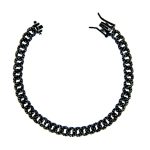 Bracciale Groumette Pavè Nero 6mm